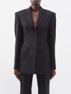 Versace - Corset-panel Wool-twill Blazer - Womens - Black