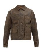 Matchesfashion.com Rrl - Dawson Patinated Distressed-leather Jacket - Mens - Brown