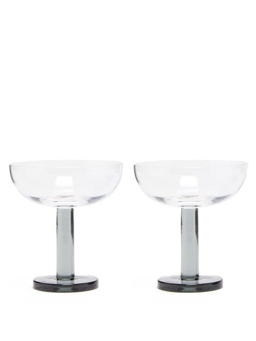 Tom Dixon - Set Of Two Puck Smoked-glass Coupe Glasses - Mens - Clear