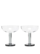 Tom Dixon - Set Of Two Puck Smoked-glass Coupe Glasses - Mens - Clear