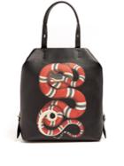 Gucci Snake-print Leather Backpack