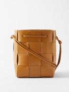 Bottega Veneta - Cassette Small Intrecciato-leather Bucket Bag - Womens - Camel