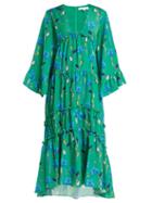 Matchesfashion.com Borgo De Nor - Iris Crepe Dress - Womens - Green Print