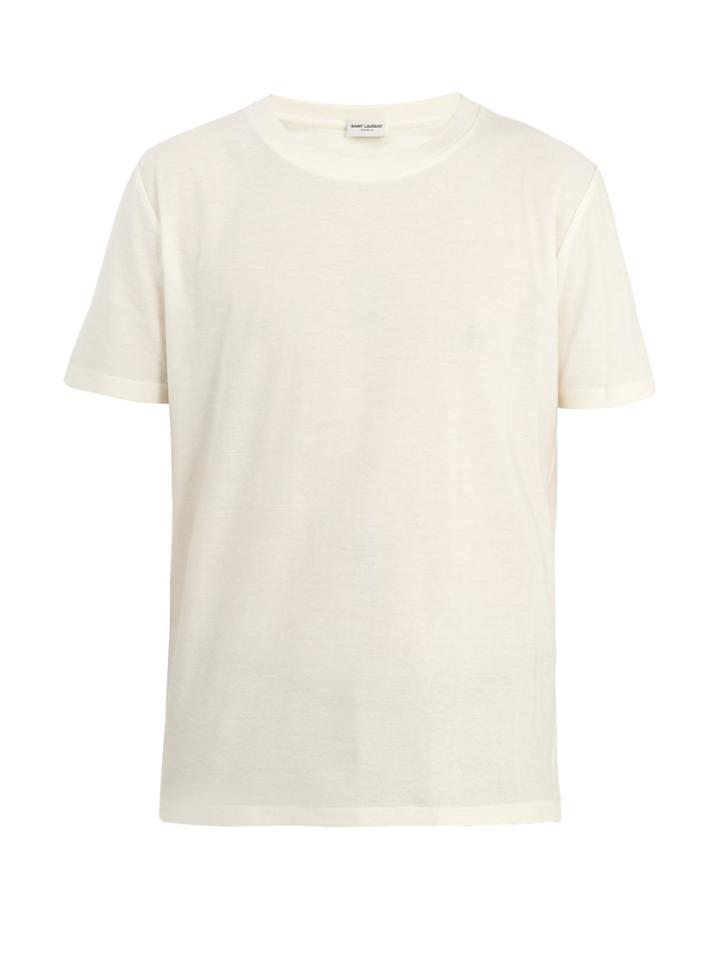 Saint Laurent Logo-jacquard Crew-neck Cotton T-shirt