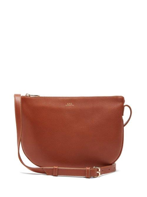 Matchesfashion.com A.p.c. - Maelys Half Moon Leather Cross Body Bag - Womens - Brown