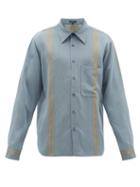 Matchesfashion.com Ann Demeulemeester - Striped Twill Shirt - Mens - Blue