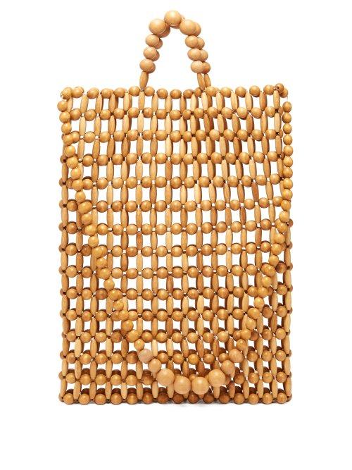 Matchesfashion.com Cult Gaia - Riya Wooden Beaded Tote - Womens - Tan Multi