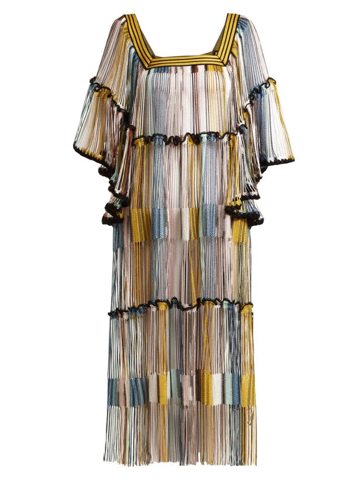 Missoni Mare Square-neck Fringed-knitted Kaftan