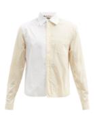Matchesfashion.com Marni - Two-tone Cotton Shirt - Mens - White Multi