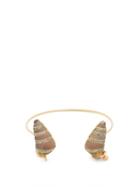 Matchesfashion.com Bibi Van Der Velden - Shell 18kt White Gold Diamond And Sapphire Bangle - Womens - Grey