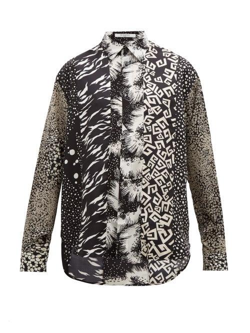 Matchesfashion.com Givenchy - Panelled G Print Silk Twill Shirt - Mens - Multi