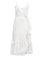 Matchesfashion.com Juliet Dunn - Floral Print Ruffled Cotton Wrap Dress - Womens - White