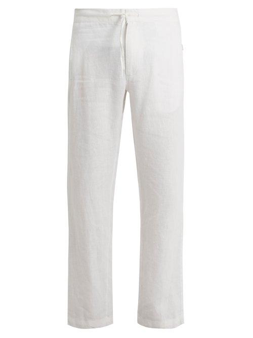Matchesfashion.com Onia - Collin Drawstring Linen Trousers - Mens - White