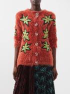 Chopova Lowena - Flore Floral-intarsia Knitted Cardigan - Womens - Brown