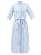 Max Mara Leisure - Dialogo Shirt Dress - Womens - Blue Stripe