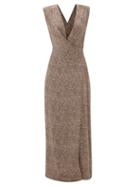 Raey - Abstract-print Sleeveless Silk Wrap Dress - Womens - Beige Multi
