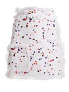 Matchesfashion.com Msgm - Printed Cotton Blend Skirt - Womens - White
