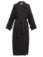 Matchesfashion.com Raey - Papery Cotton Trench Coat - Womens - Black