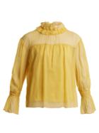 See By Chloé Ruffled-neck Silk Blouse