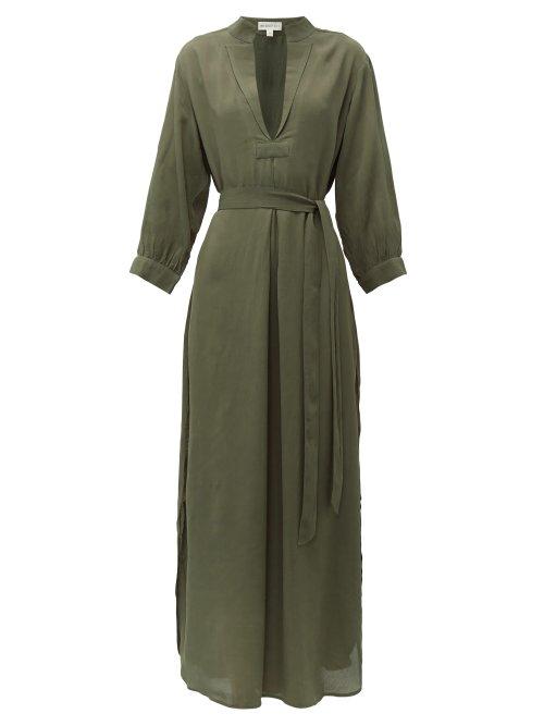 Matchesfashion.com Wiggy Kit - St Germain Crepe Maxi Dress - Womens - Dark Green