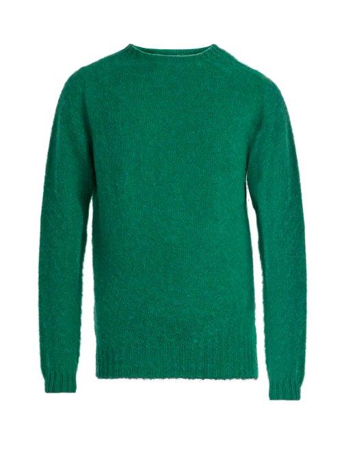Matchesfashion.com Officine Gnrale - Crew Neck Wool Sweater - Mens - Green
