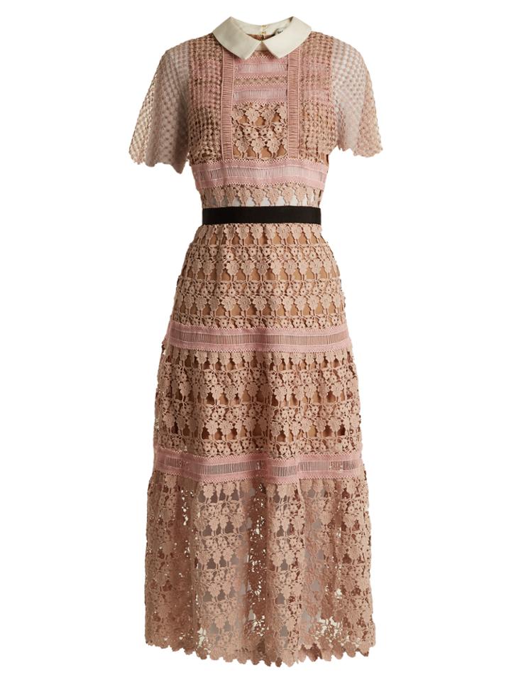 Self-portrait Floral-vine Lace Midi Dress
