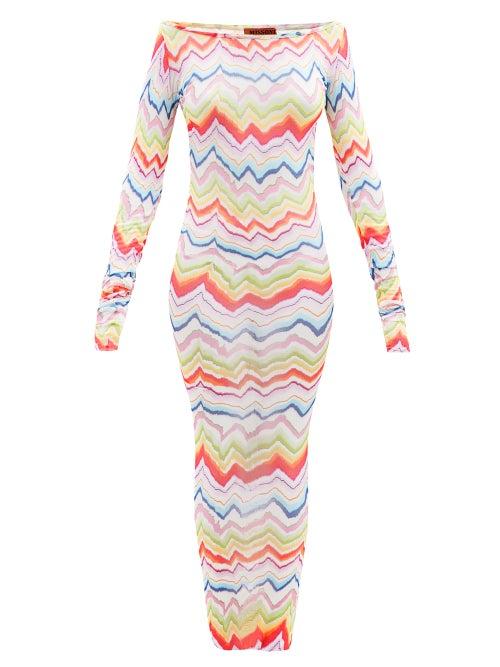 Missoni - Zigzag-stripe Knit Coverup Dress - Womens - Multi