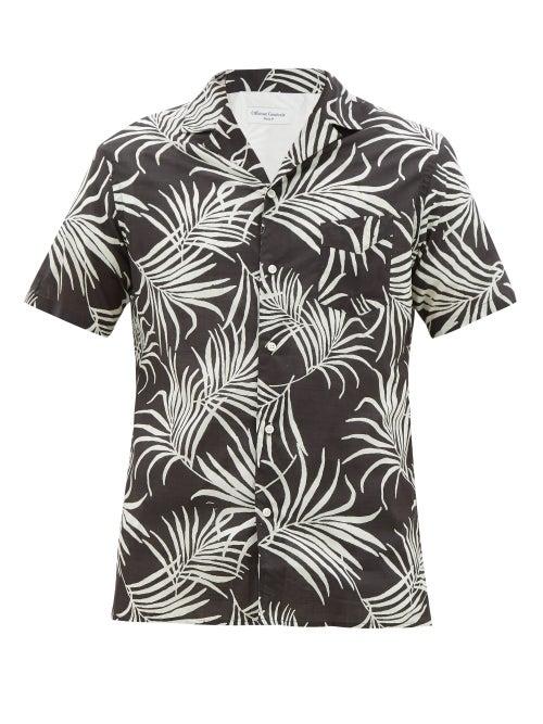Matchesfashion.com Officine Gnrale - Dario Tropical-print Cotton Shirt - Mens - Black White