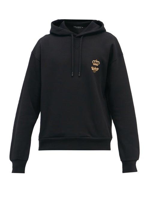 Mens Rtw Dolce & Gabbana - Logo-embroidered Cotton-blend Jersey Sweatshirt - Mens - Black