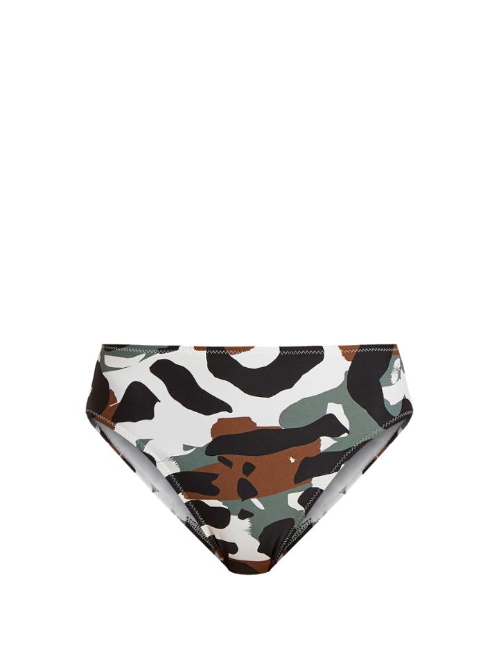 Norma Kamali Camo-print High-rise Bikini Briefs