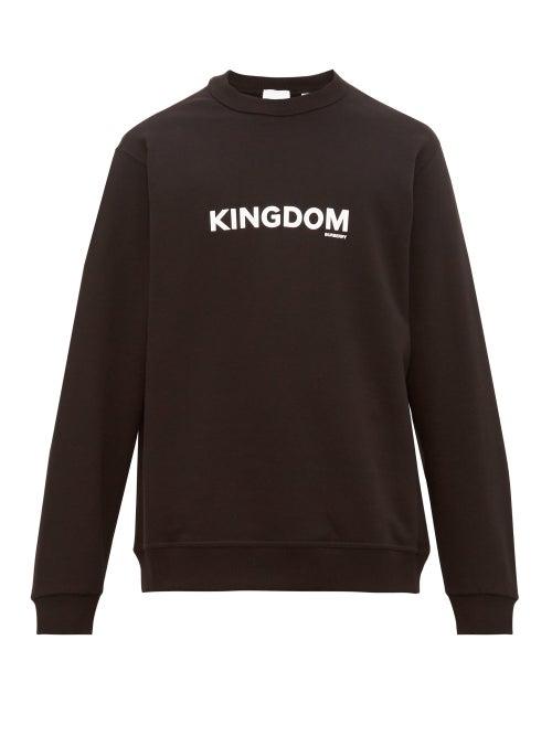 Matchesfashion.com Burberry - Kingdom Logo Print Cotton Jersey Sweatshirt - Mens - Black