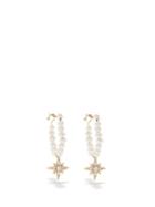 Mizuki - Diamond, Pearl & 14kt Gold Hoop Earrings - Womens - Pearl