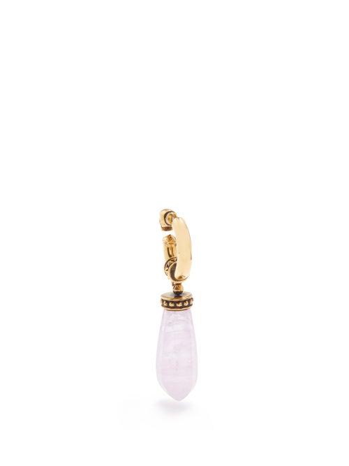 Alexander Mcqueen - Skull And Quartz Drop Single Earring - Womens - Pink