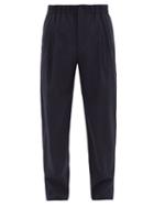Matchesfashion.com Giorgio Armani - Elasticated-waist Wool-blend Twill Trousers - Mens - Navy
