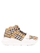 Matchesfashion.com Burberry - Regis Canvas High Top Trainers - Mens - Tan Multi