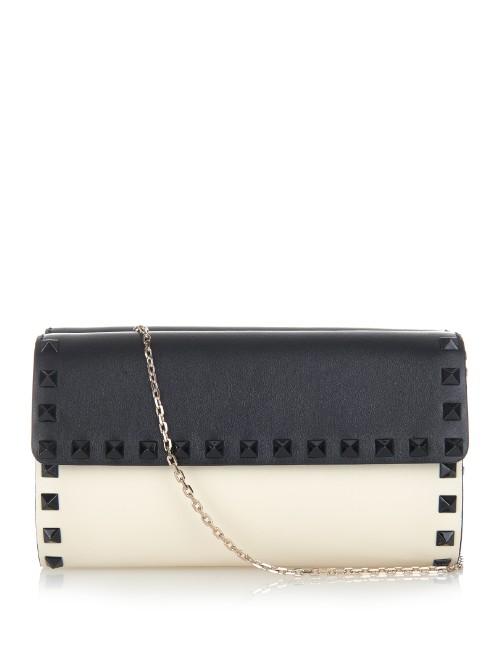Valentino Rockstud Double-flap Leather Shoulder Bag