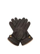 Matchesfashion.com Dents - Gloucester Cashmere Lined Deerskin Leather Gloves - Mens - Black