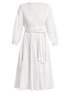Matchesfashion.com Rhode Resort - Devi Braided Belt Cotton Dress - Womens - White