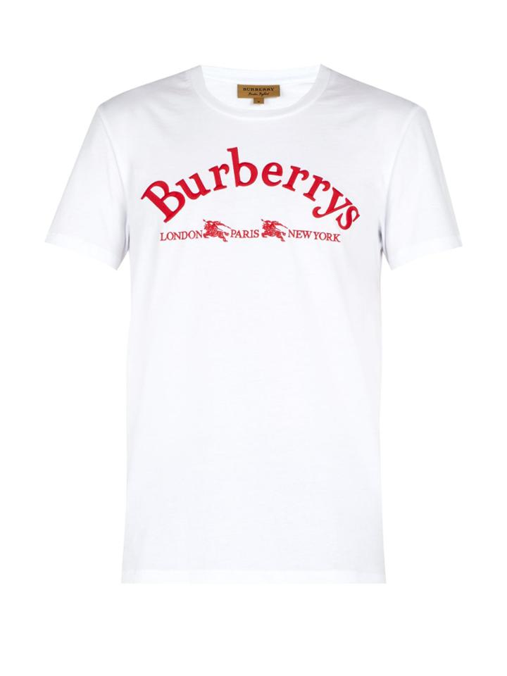 Burberry Archive Logo-embroidered Cotton-jersey T-shirt