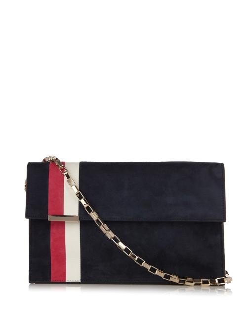 Tomasini Miura Striped Suede Shoulder Bag