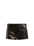 Matchesfashion.com Saint Laurent - Leather Hot Pants - Womens - Black