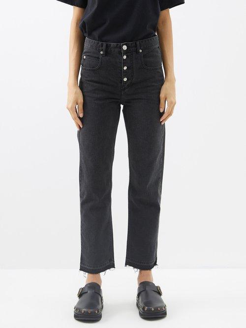 Isabel Marant Toile - Belden High-rise Straight-leg Jeans - Womens - Dark Grey