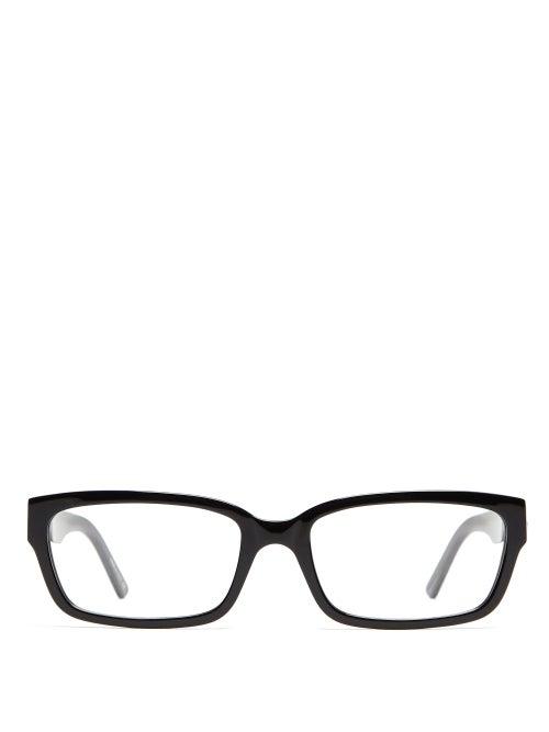 Matchesfashion.com Balenciaga - Rectangular Acetate Glasses - Womens - Black