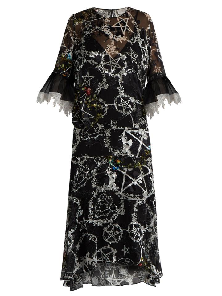 Preen By Thornton Bregazzi Adora Pentacle-print Devor Dress