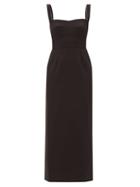 Saloni - Rachel Crystal-embellished Crepe Dress - Womens - Black