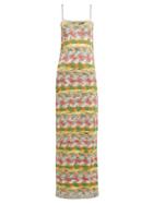 Matchesfashion.com Missoni - Zigzag Wool Blend Maxi Dress - Womens - White Multi
