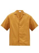 Matchesfashion.com Deveaux - Camp Collar Tencel Shirt - Mens - Brown