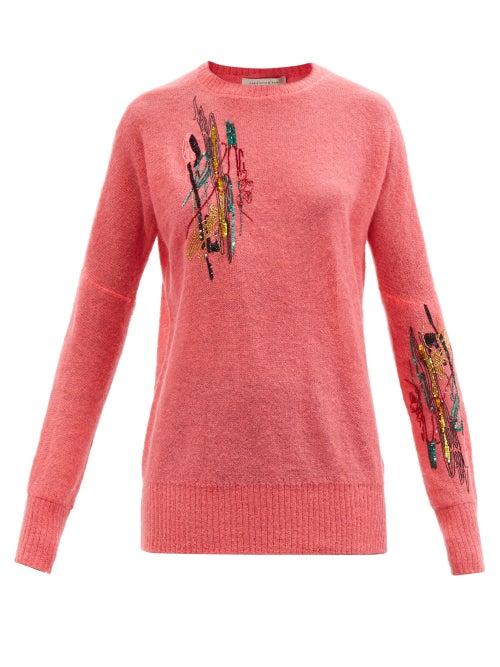 Ladies Rtw Christopher Kane - Sequinned Mohair-blend Sweater - Womens - Pink