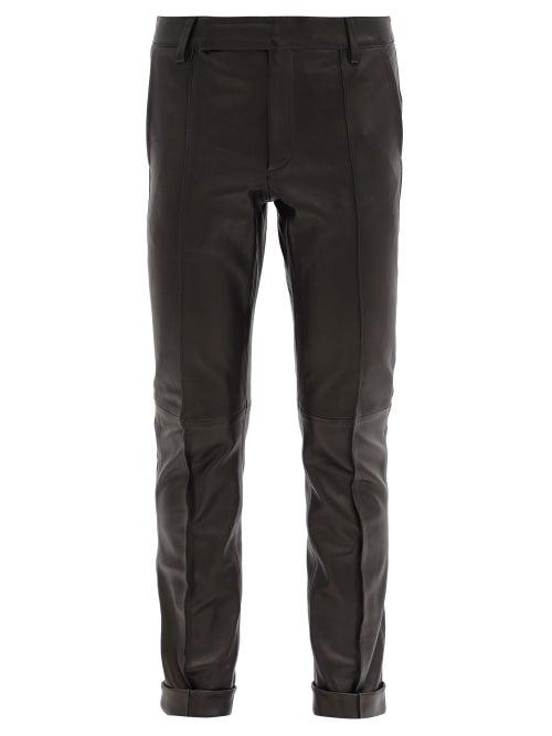 Matchesfashion.com Golden Goose - Agathe Leather Straight-leg Trousers - Womens - Black