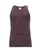 Matchesfashion.com Hemen Biarritz - Gari Striped Cotton Tank Top - Mens - Red Navy